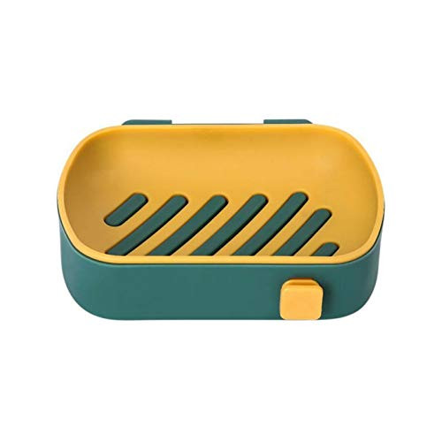 Wall-Mounted Soap Shelf  Soap Box Soap Dish Punch-Free Shelf Sucker Wall-Mounted Household Double Drain Rack