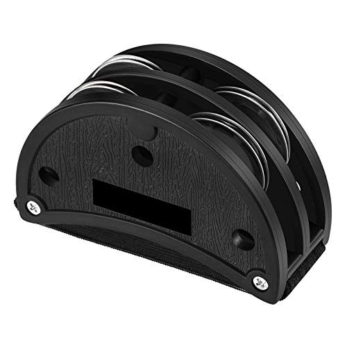 NDR Foot Tambourine Foot Percussion Latin Percussion with Stainless Steel Jingles  for Guitar Drum Accessory Instrument -Black-