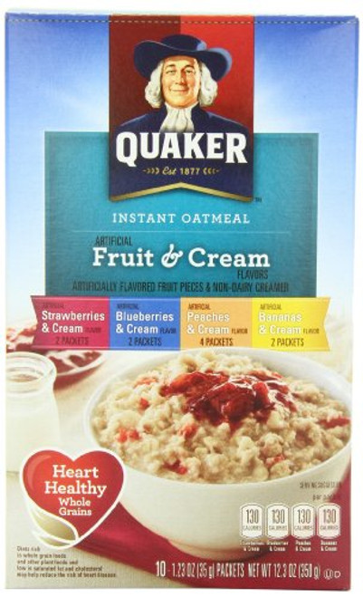 Quaker Instant Oatmeal Fruit  and  Cream  Variety Pack  10-Count Boxes -Pack of 4- Quaker Instant Oatmeal Fruit  and  Cream  Variety Pack  10-Count Boxes -Pack of 4-