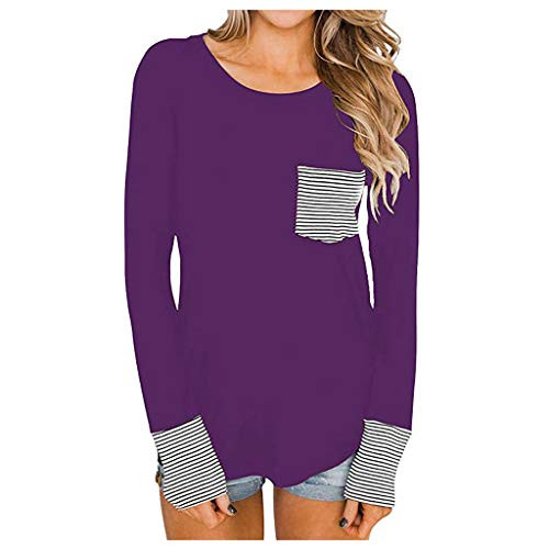 Womens Long Sleeve Tops Hessimy Women Casual T Shirts Leopard Print Patchwork Tops Loose Crewneck Long Sleeve Raglan Pullovers Shirts Tops Purple