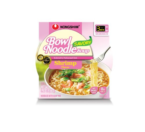 NongShim Savory Noodle Bowl  Shrimp  3.03-Ounce -Pack of 12-
