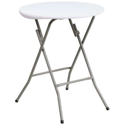 Flash Furniture 24'' Round Granite White Plastic Folding Table