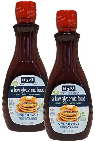 Fifty50 Foods Reduced Calorie Low Glycemic Maple Syrup  12 fl oz -Pack of 2-