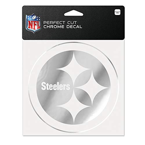 WinCraft NFL Pittsburgh Steelers Chrome Perfect Cut Decal  6 x 6  Black