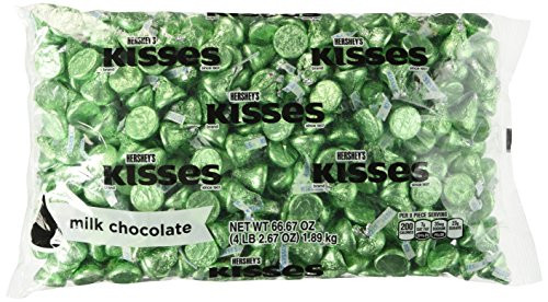 HERSHEY S Kisses Chocolate Candy  Light Green  4.1 Pounds Bulk Candy