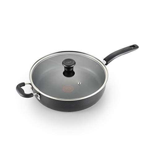 T-Fal Specialty Aluminum Pan with Lid 12 in. 5 qt. Black