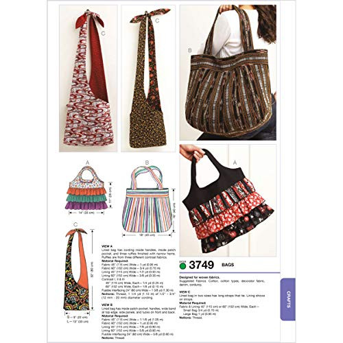 Kwik Sew K3749 Bags Sewing Pattern  No Size