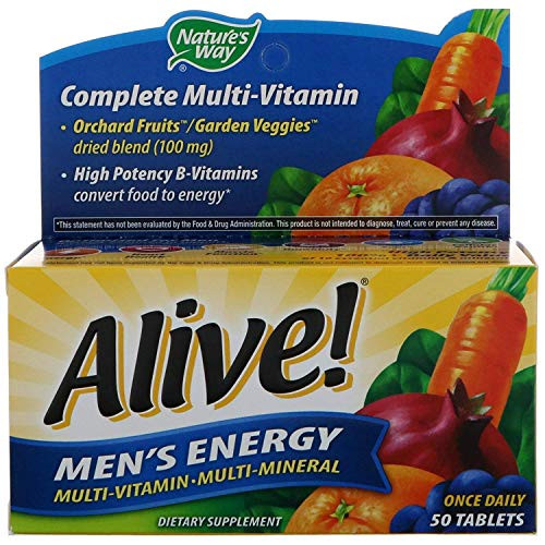 Alive! Men s 50 Plus  Once Daily Multivitamin and Multimineral 50 Tablets