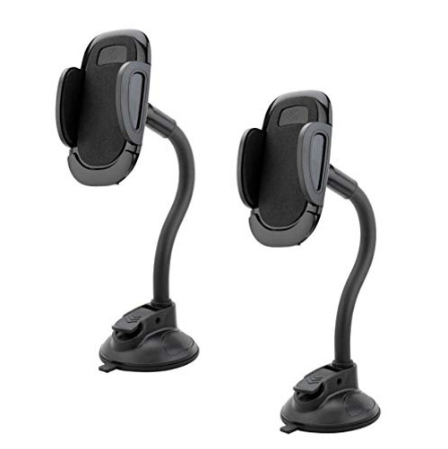 SCOSCHE SUHWDL-2PXCES0 Select Dash Window Suction Cup Mount with Adjustable Neck and Phone Holder - 2-Pack