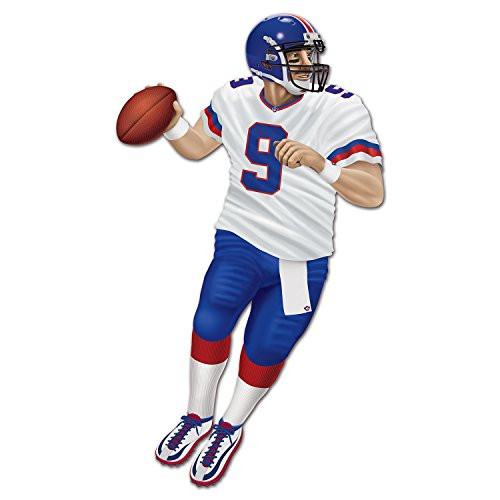 Beistle Quarterback Football Jointed Cutout - 1 Pc  Multicolored