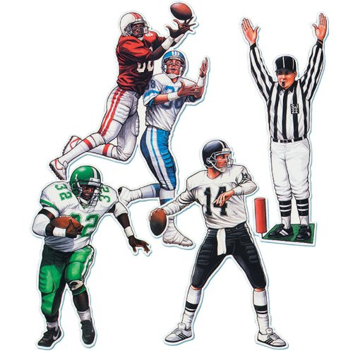 Pkgd Football Figures Party Accessory -1 count- -4 Pkg-