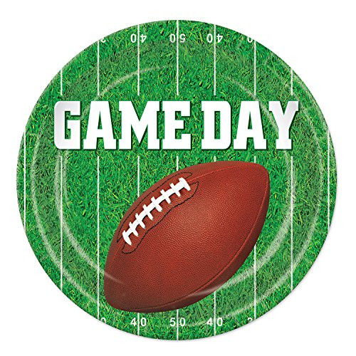 Beistle Football Game Day Round Plates  9 inch  Multicolor