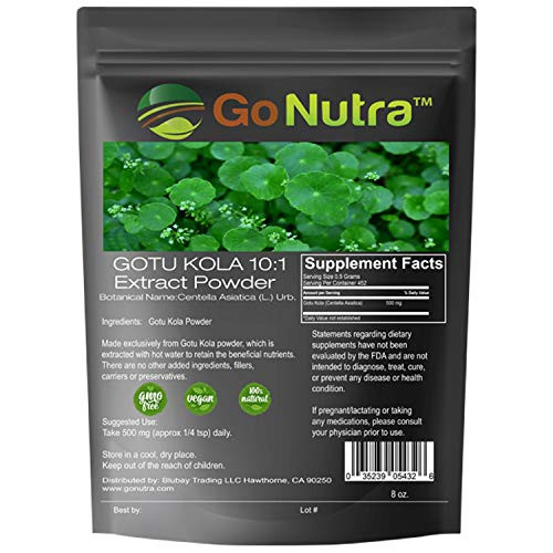 Gotu Kola 10 1 Extract Powder -8 oz- Centella Asiatica - Gluten Free and Non-GMO - Ayurvedic Herbal Supplement Gotu Kola 10 1 Extract Powder -8 oz- Centella Asiatica - Gluten Free and Non-GMO - Ayurvedic Herbal Supplement