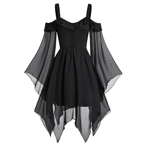 TWGONE Gothic Dress Plus Size Women Criss Cross Lace Insert Butterfly Sleeve T-Shirt Tops-Medium Za-Black-