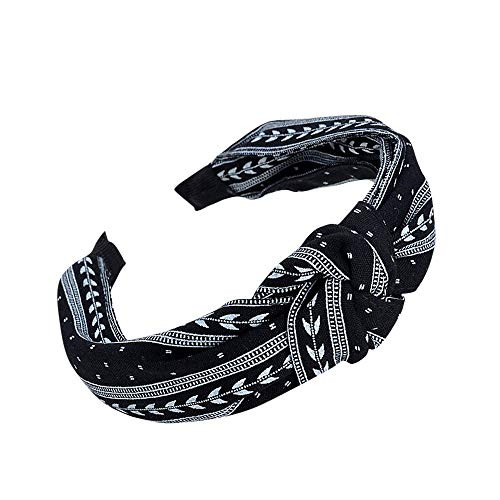 Fashion Bow Knot Hairband Women Hair Head Hoop Simple Sweet Girls Headband Hair Hoop Hair Holder Accessories Headwear -Black-