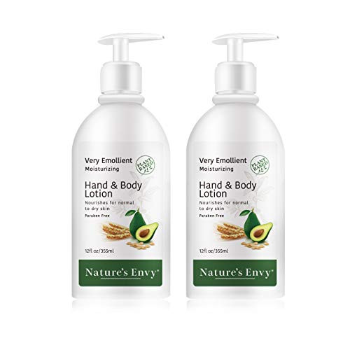 Natures Envy Very Emollient Hand and Body Lotion-Infused with Aloe Vera and Shea ButterMoisturizing  Vegan Lotion for Body - Non-Greasy Formula-Perfect for Dry and Rough Skin-12 fl oz  Pack of 2