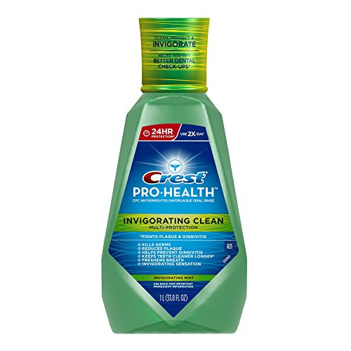 Crest Pro Health Invigorating Clean Mint Rinse  33.8-Fluid Ounce -Pack of 2-