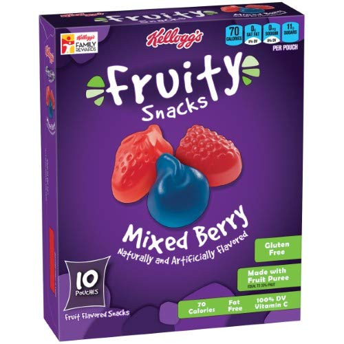 2 Pack  Kellogg s Fruity Snacks Mixed Berry  10 - 8oz Pouches -20 Pouches Total-
