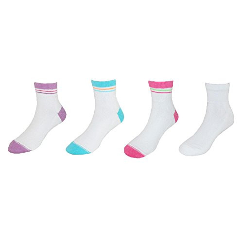 Hanes Girls Ankle Socks 6 Pack 630 6 White L