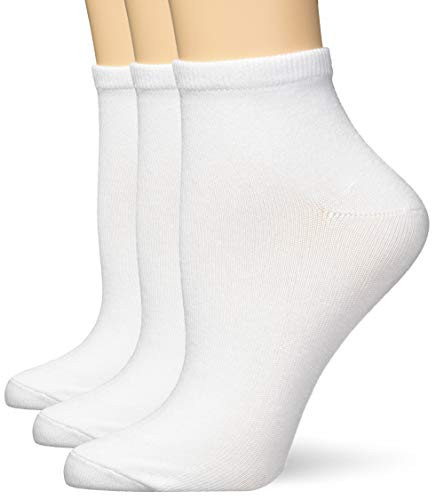Hanes Women s ComfortSoft Ankle Sock  3-Pack  White Assorted  Shoe Size  5-9