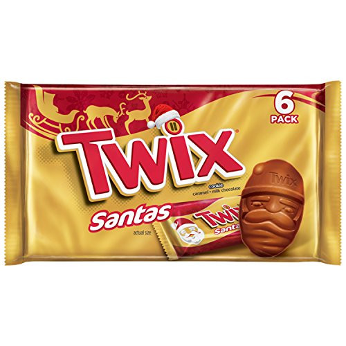TWIX Holiday Caramel Singles Size Chocolate Cookie Bar Candy Santa 1.06-Ounce Bar 6-Count Pack TWIX Holiday Caramel Singles Size Chocolate Cookie Bar Candy Santa 1.06-Ounce Bar 6-Count Pack