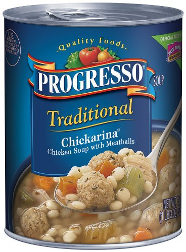 Progresso Traditional Soup  Chickarina -Chicken Soup with Meatballs-  19-Ounce -Pack of 6-