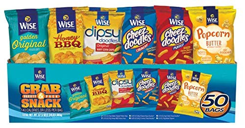 Wise Snacks Grab  and  Snack Variety Pack  Original Mix  1 Ounce -50 Count-  Gluten Free