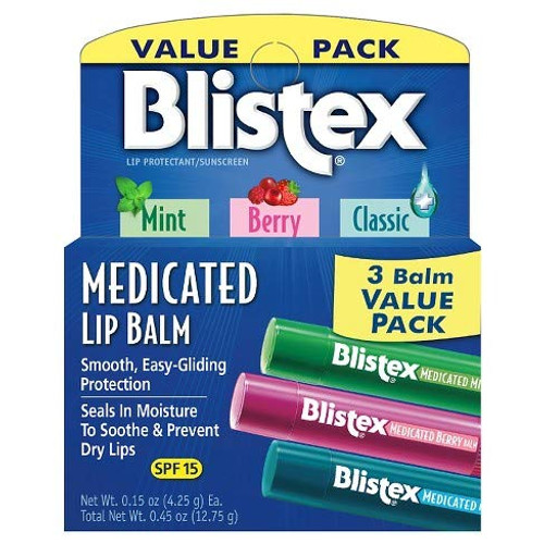 Blistex Medicated SPF 15 Lip Balm Pack Blistex Medicated SPF 15 Lip Balm Pack
