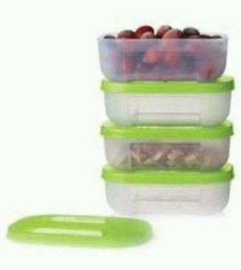 Tupperware Freezer Mates Mini 1s Sheer Containers with Spearmint Seals
