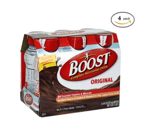 Boost Original Rich Chocolate Nutritional Drink  8 Fluid Ounce - 6 per pack -- 4 packs per case.