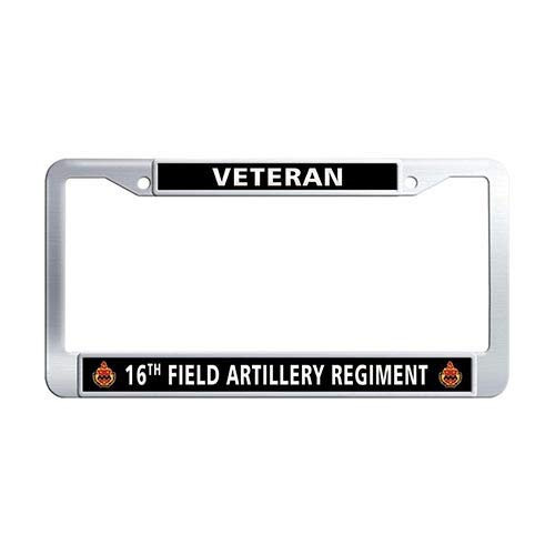 Veteran 16th Field Artillery Regiment License Plate Frame Holder Stainless Steel License Frame Car