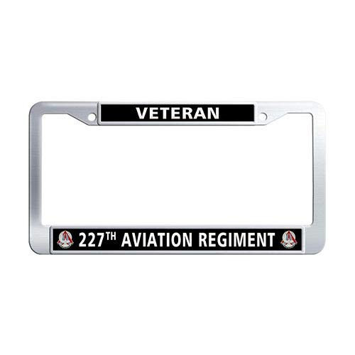 Veteran 227th Aviation Regiment License Plate Frame Holder Stainless Steel Car Auto Tag Frame