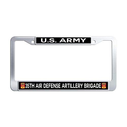 US Army 35th Air Defense Artillery Brigade License Plate Frame Holder Stainless Steel License Plate Frame