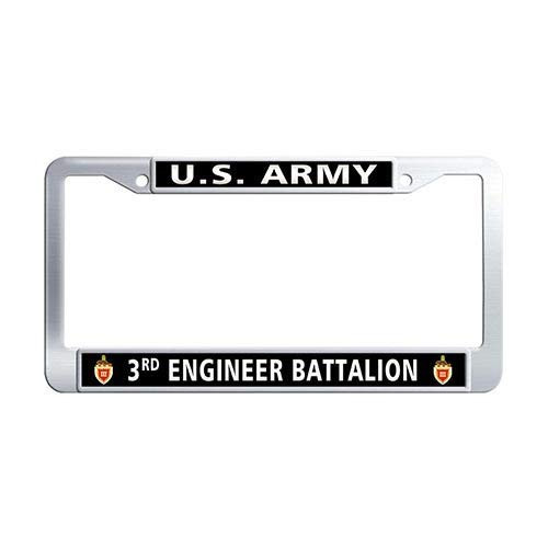 Framespolishisf US Army 3rd Engineer Battalion License Plate Frame Stainless Steel License Cover Holder