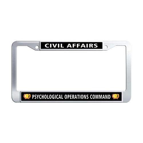 Framespolishisf Civil Affairs Psychological Operations Command Car License Plate Holder Stainless Steel License Plate Frame