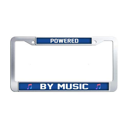 Framespolishisf Powered by Music License Plate Frame Stainless Steel License Frame Car Framespolishisf Powered by Music License Plate Frame Stainless Steel License Frame Car