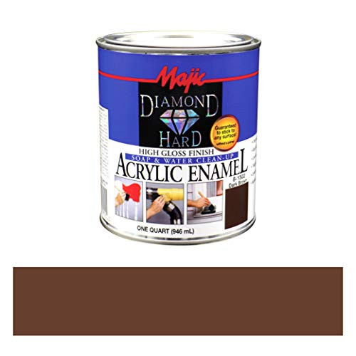 Majic Paints Diamond Hard High Gloss Finish Acrylic Enamel Paint, 1-Quart, Dark Brown