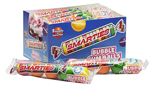 Ford Gum Smarties Bubblegum 5-Ball Gumball Tube  12 - 1 Ounce Packs