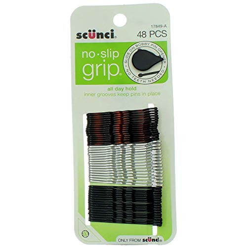 Scunci No-Slip No Damage Bobby Pins 48 Count Pack Of 3