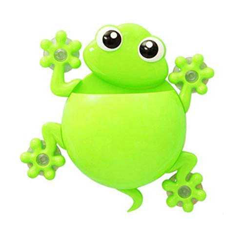 Cartoon Gecko Shaped Toothbrush Toothpaste Holder by TUU  Cartoon Toothbrush Stand Organizer  Wall Mounted Suction Cup Toothbrush Holder for Bathroom -Green-