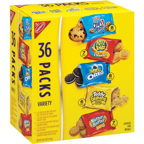Nabisco Variety Pack Cookies and Crackers 1 Ounce Packs -Pack of 36-