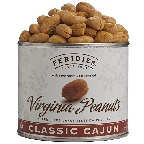 FERIDIES Super Extra Large Classic Cajun Gourmet Virginia Peanuts 9oz can