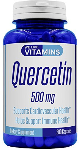 Quercetin 500mg 200 Capsules Natural Antihistamine Quercetin Supplement Helps Support Cardiovascular  Immune  and Cellular Function.