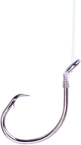 Eagle Claw 9222-4 0 SW Circle Sea Snelled Hook  Plain Shank  Size 4 0  Platinum Black Finish