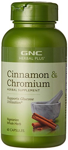GNC Herbal Plus Cinnamon  and  Chromium  60 Capsules  Supports Glucose Utilization
