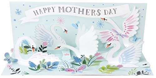 Up With Paper Pop-Up Panoramics Greeting Card - Spring Swans