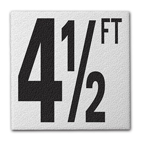 Aquatic Custom Tile Ceramic Swimming Pool Deck Depth Marker 4 1 2 FT Abrasive Non-Slip Finish  5 inch Font