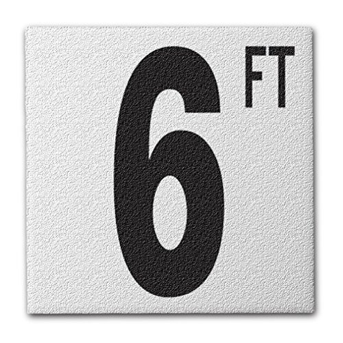 Aquatic Custom Tile Ceramic Swimming Pool Deck Depth Marker 6 FT Abrasive Non-Slip Finish  5 inch Font