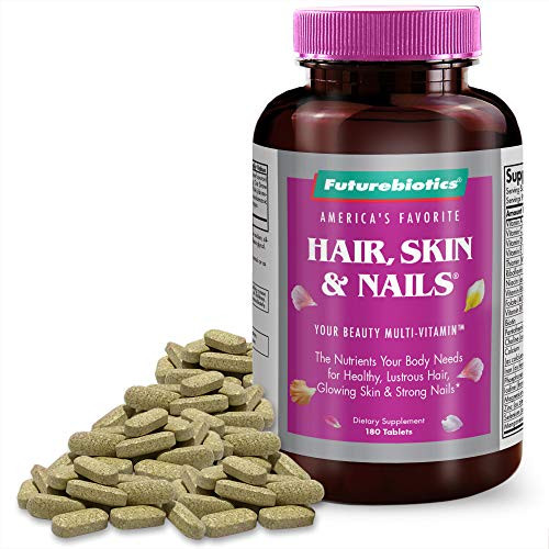 Futurebiotics Hair  Skin  and  Nails Beauty MultiVitamin with Biotin  Hair Vitamins and Skin Vitamins That Promote Healthy Hair and Nail  180 Tablets