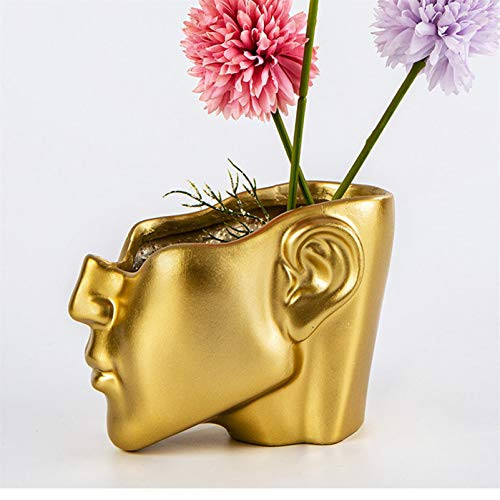 Half Face Planter  Head Planter Face Pot  Flower Pot Succulent Pot  Head vase  Indoor Outdoor Resin Planter  Modern Home Decor  No Plant